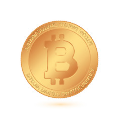 Bitcoin. world-famous digital currency. The image of a coin. illustration