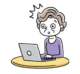 シニア女性：インターネット、パソコン
