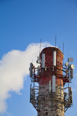 Factory chimney with smoke