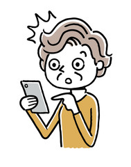 シニア女性：スマートフォン
