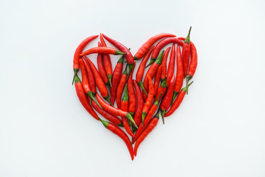 heart from chili peppers