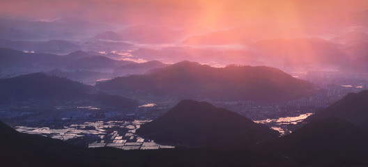 The Land of Morning Calm (Korean Countryside Sunrise)