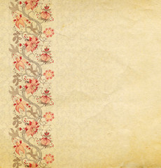 Vintage Background with leaf and flower ornaments