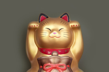 golden maneki neko, fortune cat