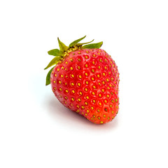 Photo of red strawberry isolated on white background
