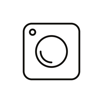 Trendy digital camera web icon - simple flat design isolated on white background, vector