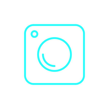 Photo camera icon vector illustration. Linear symbol with thin outline. The thickness is edited. Minimalist style.