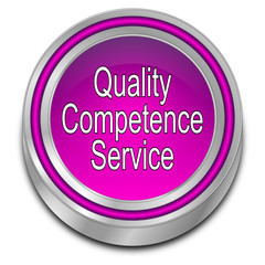 Quality Competence Service Button - 3D illustration