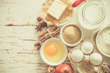 Baking ingredients background