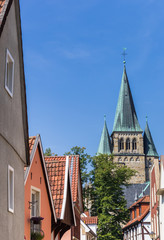 Obraz premium Old houses and the Laurentius church in Warendorf