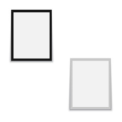 Realistic black frame isolated on white background. vector.