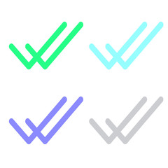 WhatsApp delivered message icon set