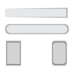 Transparent realistic paper shadow effect set.