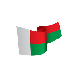 Madagascar flag, vector illustration