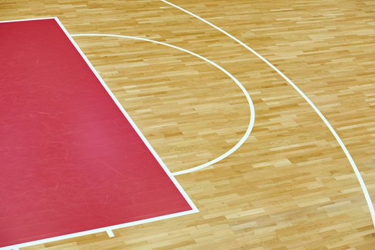 Basketball court parquet