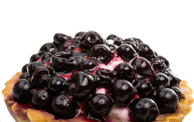 cake with blueberries isolated