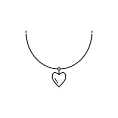 Jewellery line icon. beautiful necklace with heart