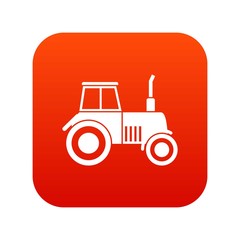 Tractor icon digital red