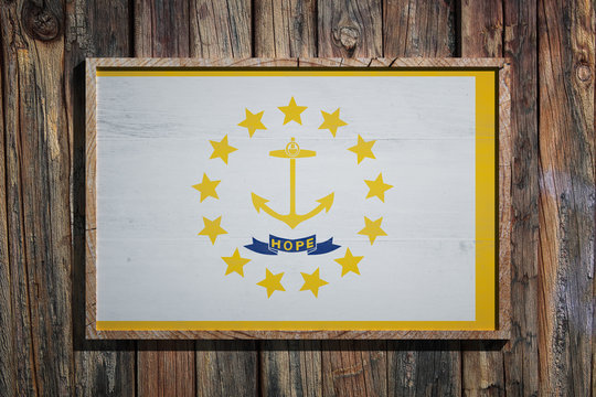 Wooden Rhode Island flag