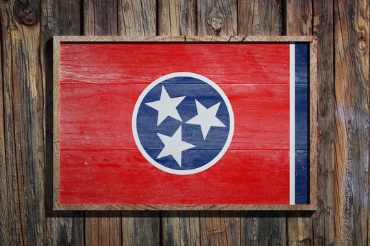 Wooden Tennessee flag