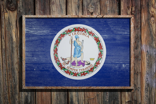 Wooden Virginia flag