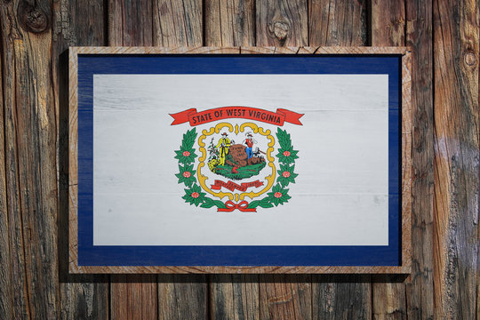 Wooden West Virginia flag