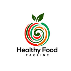 Healthy food logo design vectors