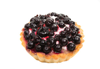 cake with blueberries isolated