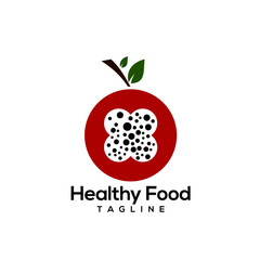 Healthy food logo design vectors