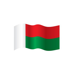 Madagascar flag, vector illustration