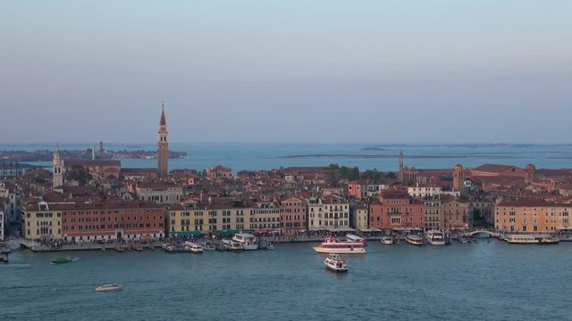 Evening in Venice. View on the Slavyanskaya quay