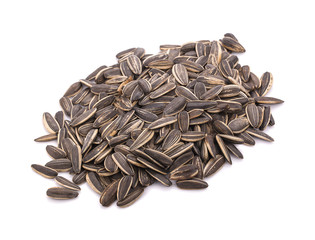Sunflower seeds isolated on white background