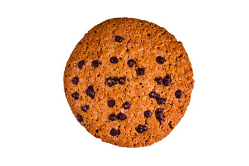 Chocolate chip cookie isolated on a white background