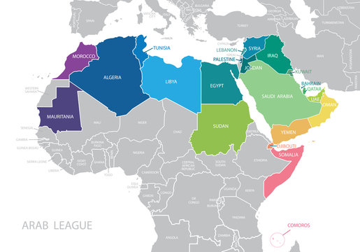 Map Of Arab League.