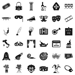 Pageant icons set, simple style