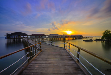 Naklejka na ściany i meble Sunset View Bintan Batam Island Wonderfull Indonesia