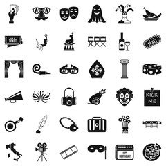 Staging icons set, simple style