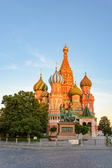 Fototapeta na wymiar The Cathedral of Vasily the Blessed commonly known as Saint Basil's Cathedral, is a church in the Red Square in Moscow, Russia