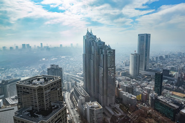 東京・新宿・都庁より・霧