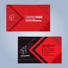 Red and Black modern business card template, Illustration Vector 10