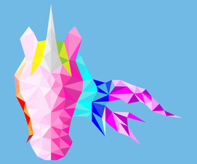 Magic unicorn with rainbow mane © Luca