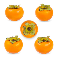 Persimmon (Plural persimmons) Isolate on White Background