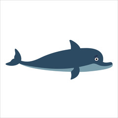 Obraz na płótnie Canvas Dolphin in cartoon style isolated on white background