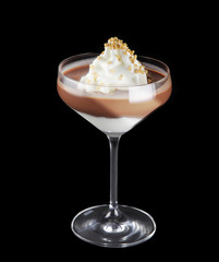 hot chocolate with yogurt and hazelnuts dessert