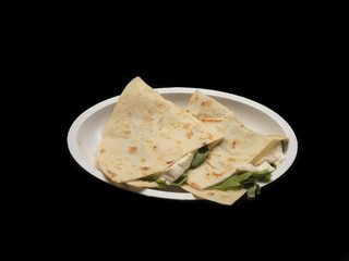piadina with mozzarella and salad
