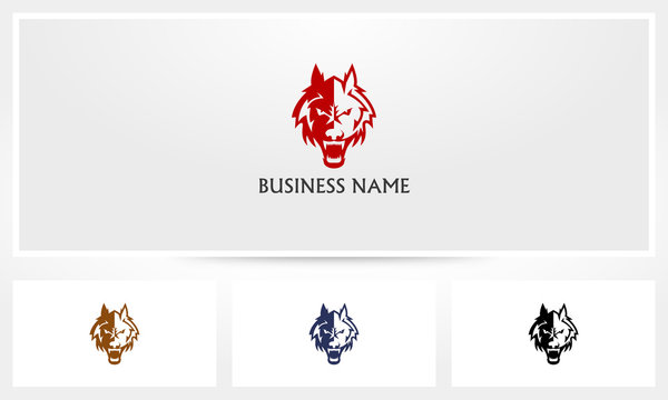 Angry Dog Wolf Logo