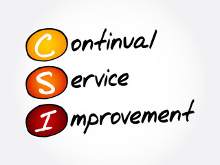 CSI - Continual Service Improvement acronym, business concept background