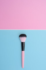 Top view of makeup brushes for background