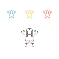Plastic surgery of breast. Vector illustration for websites