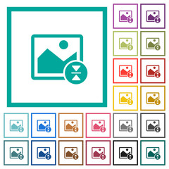 Vertically flip image flat color icons with quadrant frames